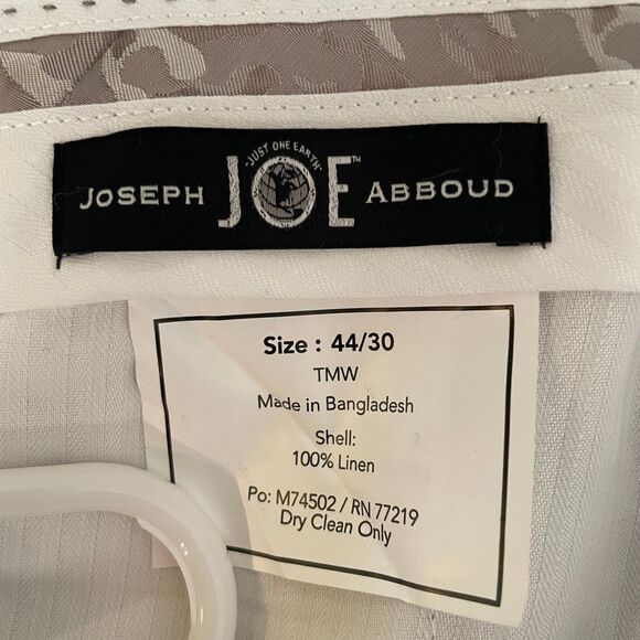 Joseph Abboud Mens 100% Linen Suit Blazer 50R Pant 44x30 Light Gray Slim Fit - Picture 10 of 16